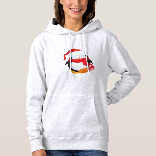 Kute kerstapinguïn hoodie (Voorkant)