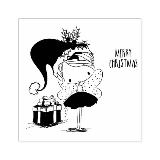 Kute kerstavond rubberstempel (Afrduk)