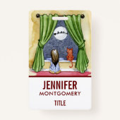 Kute kerstavond Waterverf Kat en Keukenkat Badge (Achterkant)