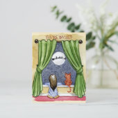 Kute kerstavond Waterverf Kat en Keukenkat Briefkaart (Staand voorkant)