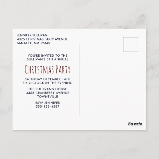 Kute kerstavond Waterverf Kat en Keukenkat Briefkaart (Achterkant)