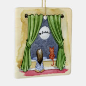 Kute kerstavond Waterverf Kat en Keukenkat Keramisch Ornament (Rechts)