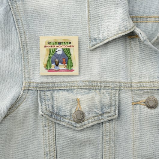 Kute kerstavond Waterverf Kat en Keukenkat Naamplaatje (In situ)