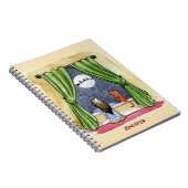 Kute kerstavond Waterverf Kat en Keukenkat Notitieboek (Rechterzijde)