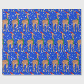 Kute kerstBaby Giraffe in een Santa Hat Cadeaupapier (Vlak)