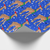 Kute kerstBaby Giraffe in een Santa Hat Cadeaupapier (Hoek)