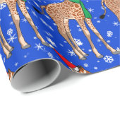 Kute kerstBaby Giraffe in een Santa Hat Cadeaupapier (Rol Hoek)