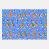 Kute kerstBaby Giraffe in een Santa Hat Inpakpapier Vel (Voorkant 3)