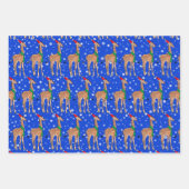 Kute kerstBaby Giraffe in een Santa Hat Inpakpapier Vel (Voorkant)