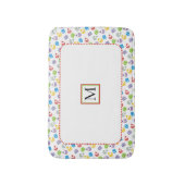 Kute kerstballen en cadeaumodelmonogram badmat (Voorkant Verticaal)