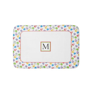 Kute kerstballen en cadeaumodelmonogram badmat