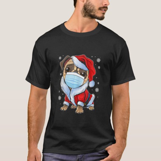Kute kerstbeker met masker, grappige kerstbal t-shirt (Voorkant)