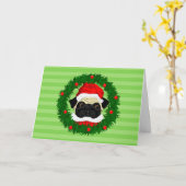 Kute kerstbeker Santa in Wreate Kaart (Gele Bloem)