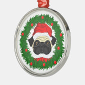 Kute kerstbeker Santa in Wreate Metalen Ornament (Links)