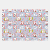 Kute kerstbestraters Reeks omslagpapier 3 Inpakpapier Vel (Voorkant)