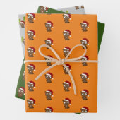 Kute kerstbevers inpakpapier vel (In situ)