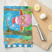 Kute kerstbezit in Petten keukenhanddoeken (Quarter Fold)