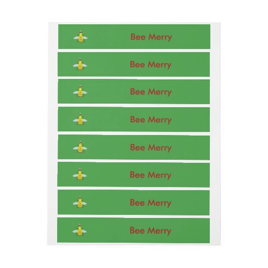 Kute kerstbijen adreslabel wikkel (Vel)