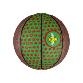 Kute kerstbijen en Poinsettia Flowers Basketbal (Verticaal)