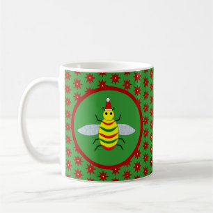 Kute kerstbijen en Poinsettia Flowers Koffiemok