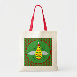 Kute kerstbijen en Poinsettia Flowers Tote Bag
