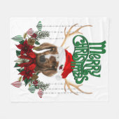 Kute kerstboer Goat met Antlers en Wreator Fleece Deken (Voorkant (Horizontaal))