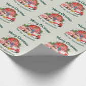 Kute kerstboerderijdieren op Sage Green Cadeaupapier (Hoek)