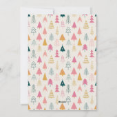 Kute Kerstbomen Blush Roze Patroon Feestdagenkaart (Achterkant)