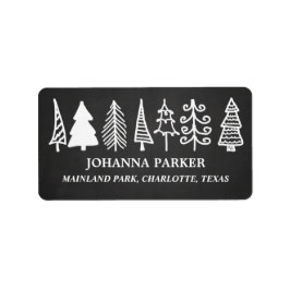 Kute kerstbomen  Chalkboard Holiday Etiket