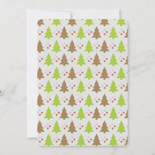 Kute kerstbomen en Polka Dots Party Invites Kaart (Achterkant)