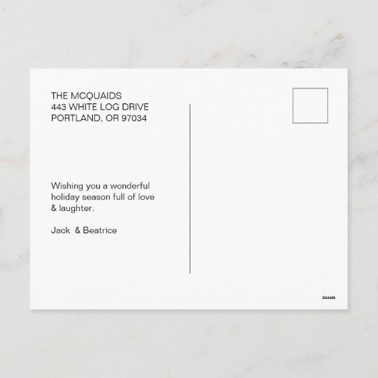 Kute kerstbomen feestdagenkaart (Achterkant)