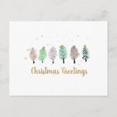 Kute kerstbomen feestdagenkaart (Voorkant)