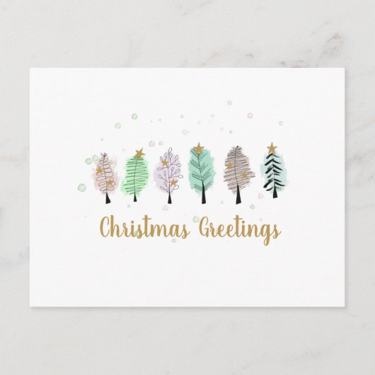 Kute kerstbomen feestdagenkaart (Voorkant)