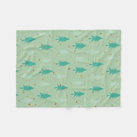 Kute kerstbomen fleece deken (Voorkant (Horizontaal))