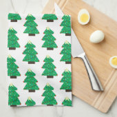 Kute kerstbomen theedoek (Quarter Fold)