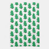 Kute kerstbomen theedoek (Verticaal)