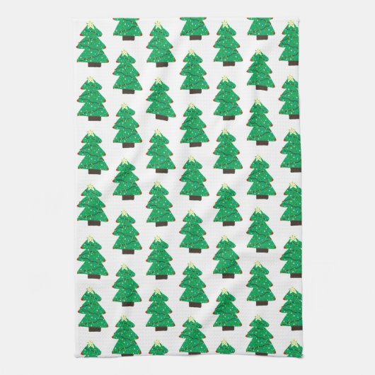 Kute kerstbomen theedoek (Verticaal)