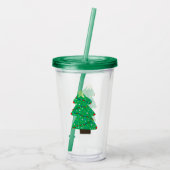 Kute kerstboom acryl drinkbeker (Achterkant)