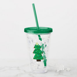 Kute kerstboom acryl drinkbeker