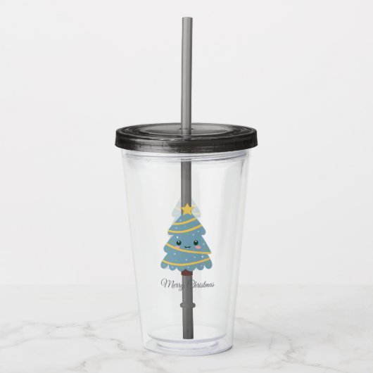 Kute kerstboom Acryltumbler Acryl Drinkbeker (Voorkant)
