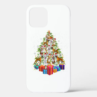 Kute kerstboom Boxer Dog Family Xmas - cadeau iPhone 12 Hoesje