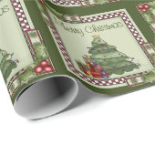 Kute kerstboom en cadeautjes voor prettige kerst cadeaupapier (Rol Hoek)