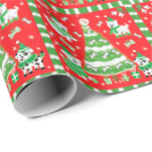 Kute kerstboom en papaverhonden met Botten Cadeaupapier (Rol Hoek)