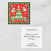 Kute kerstboom en papaverhonden met Botten Vierkante Visitekaartje (Voorkant / Achterkant)