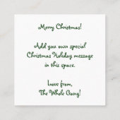 Kute kerstboom en papaverhonden met Botten Vierkante Visitekaartje (Achterkant)