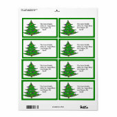 Kute kerstboom etiket (Full Sheet)