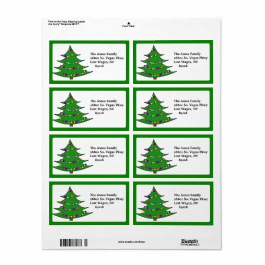 Kute kerstboom etiket (Full Sheet)