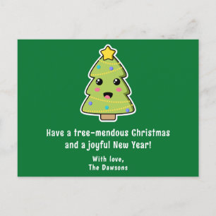 Kute kerstboom Funny Tree Mendous Green Feestdagenkaart