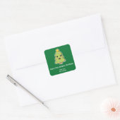 Kute kerstboom Funny Tree Mendous Green Vierkante Sticker (Envelop)