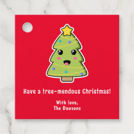 Kute kerstboom Funny Tree Mendous Red Bedankjes Labels